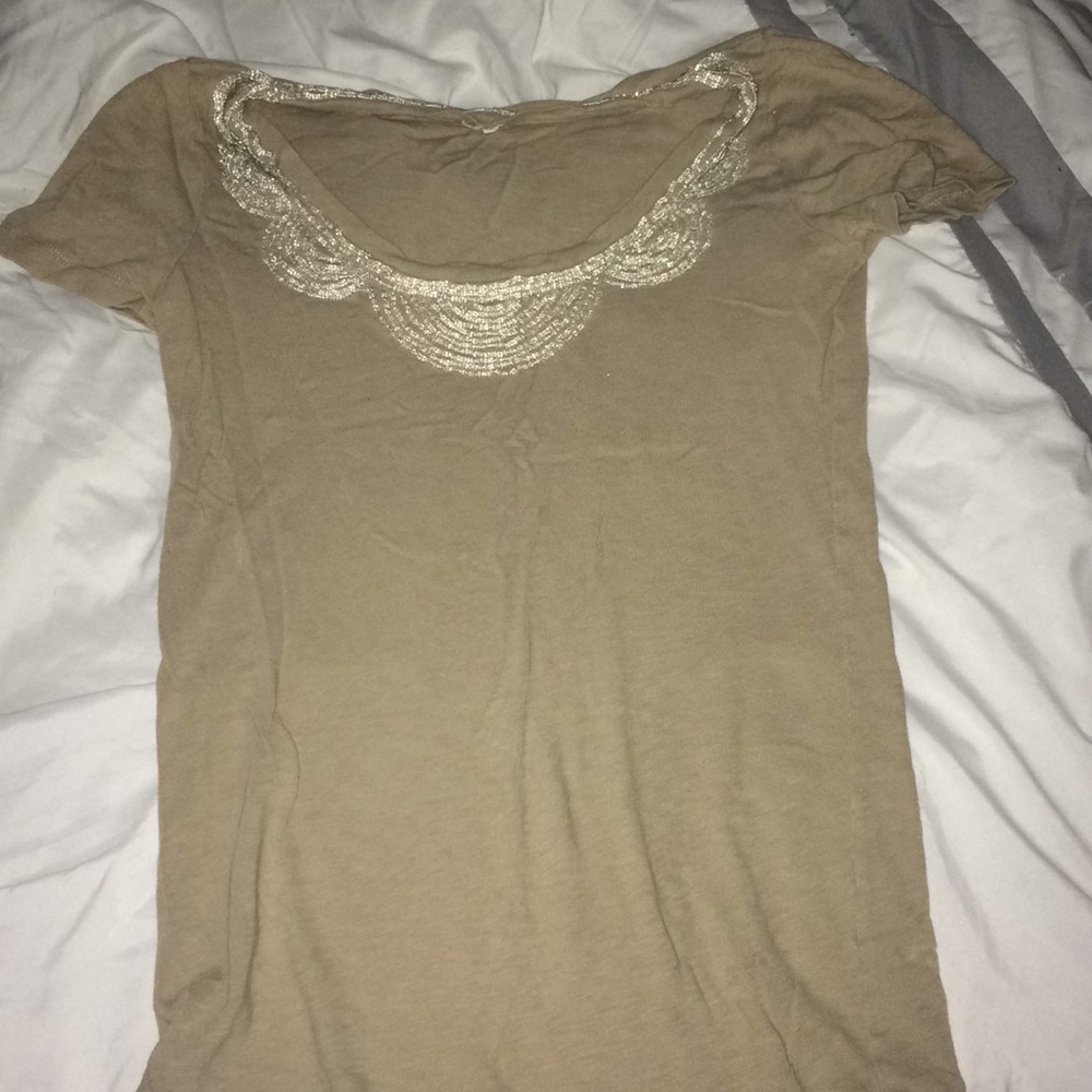 J crew beaded crew neck t shirt
